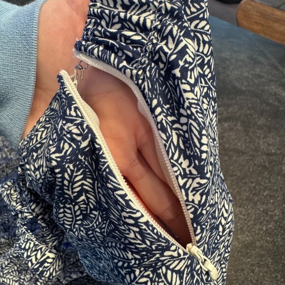 Lulus Navy Blue Print Wrap Maxi Skirt, Small - Picture 4 of 8